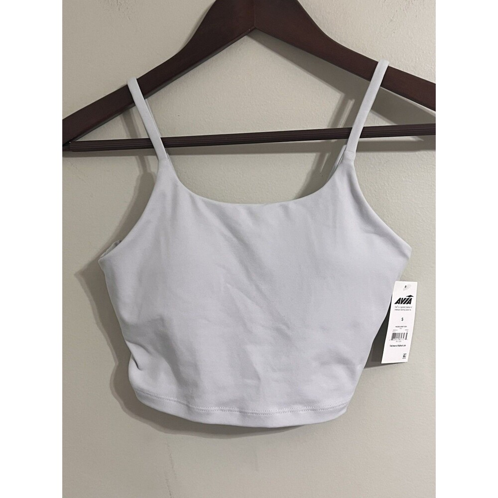 NWT Women's Avia Padded Sport Crop Top Gray Small